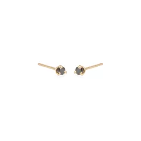 14k Black Diamond Prong Studs