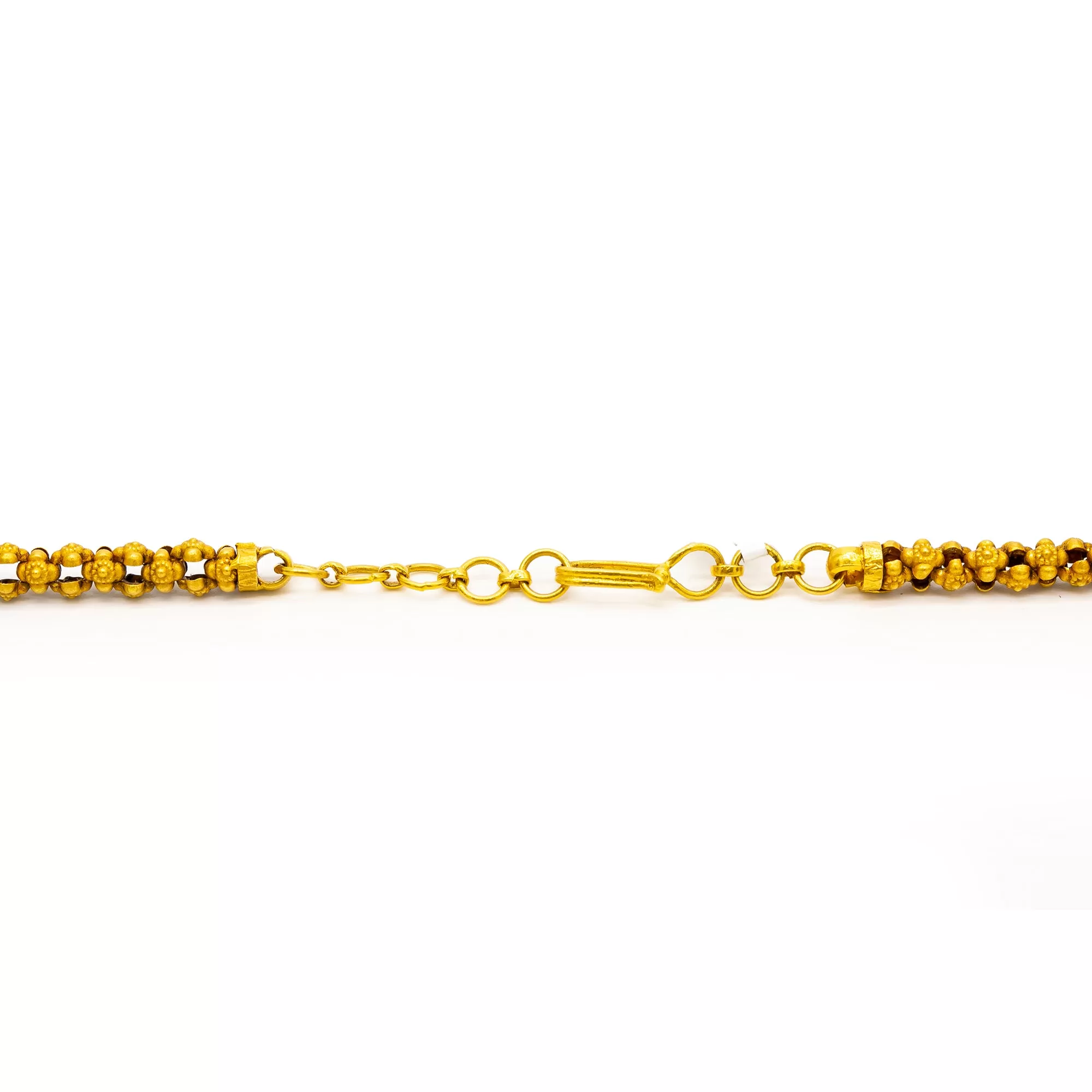 22K Yellow Gold Saanvi Beaded Chain w/ Rubies