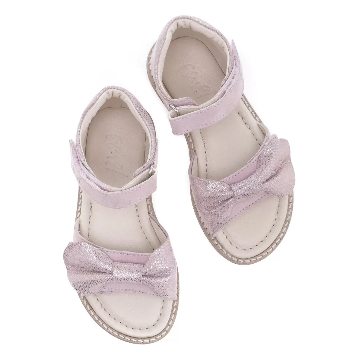 (2681-6) Emel pink bow velcro sandals