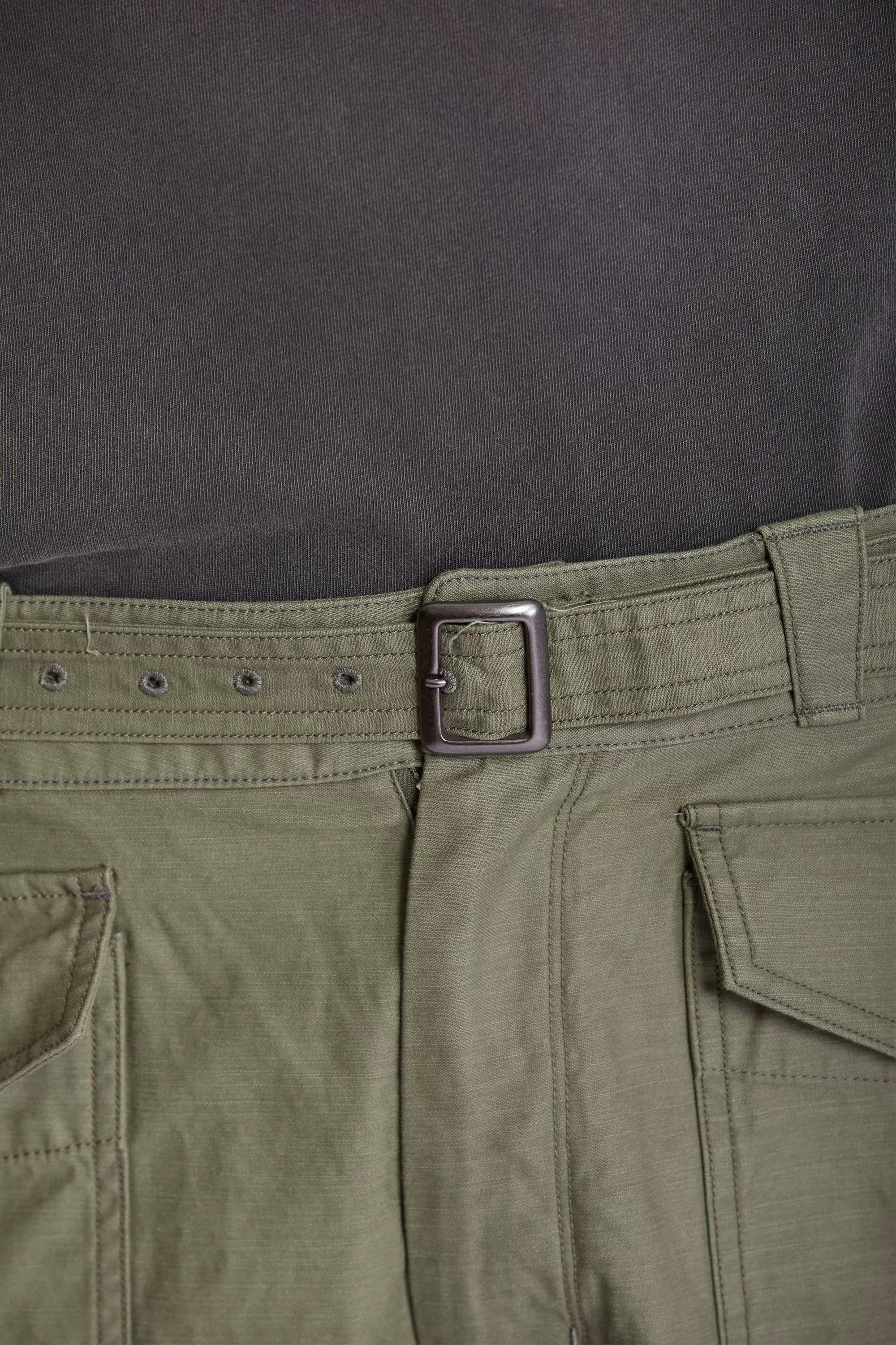 Airforce Belted Pants Olive Backsatin