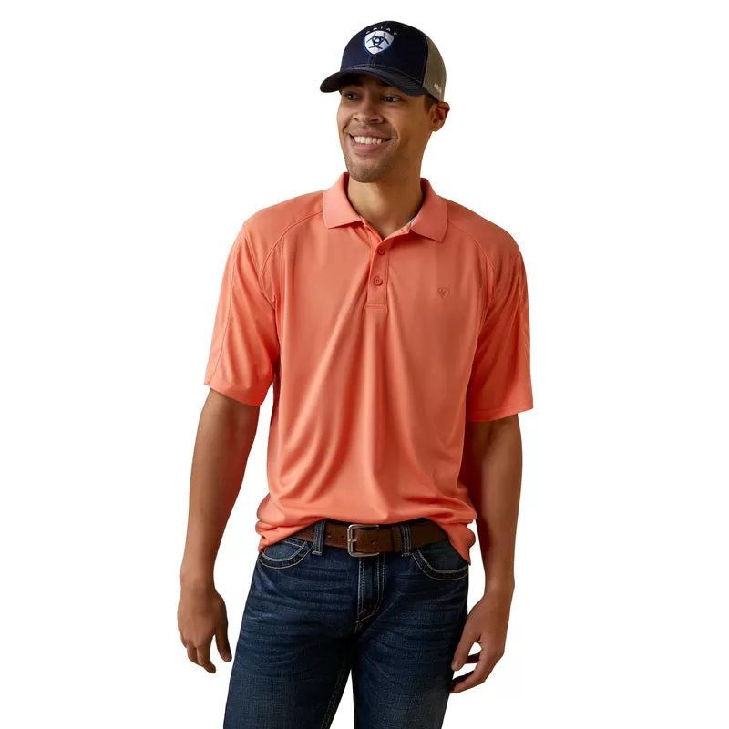 'Ariat' Men's AC Polo - Peach Echo