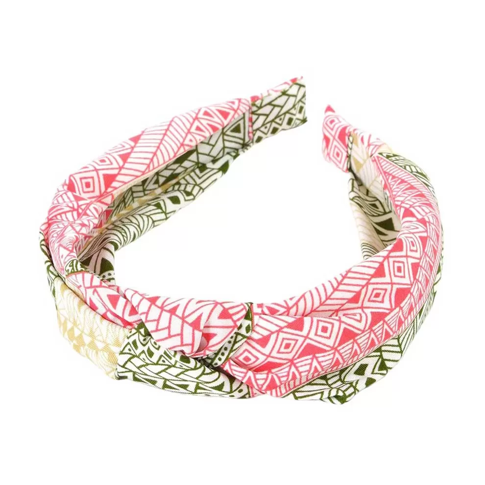 Aztec Patterned Burnout Knot Headband