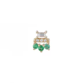 Baguette Emerald Lace Stud (Single)