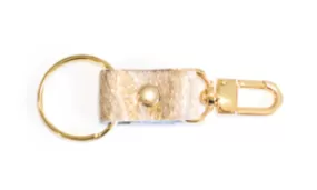 Beaudin - Key Chain | Leather & Hair on Hide - Gold