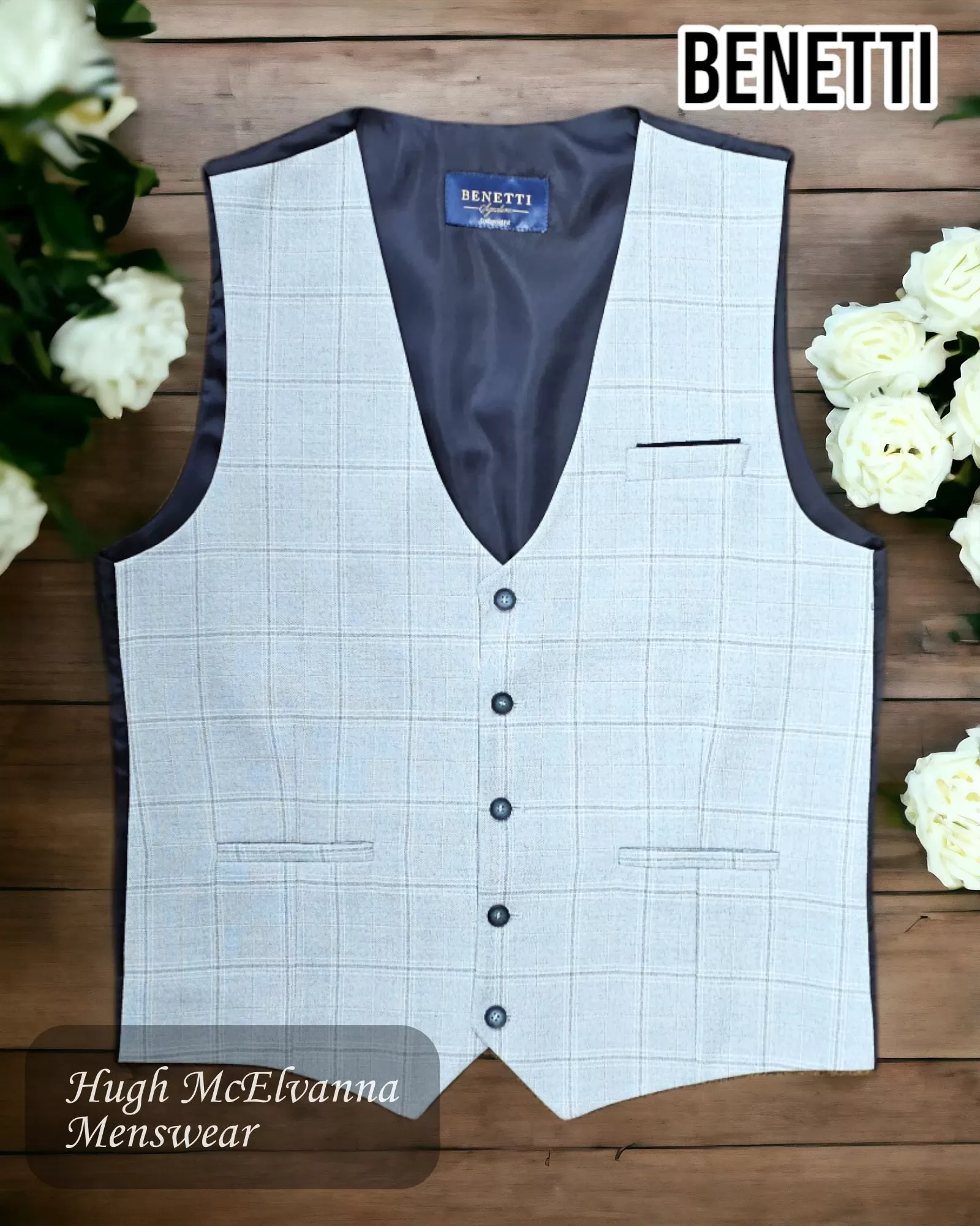 Benetti ANDREW Sky Tailored Waistcoat