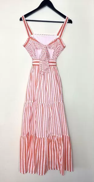 Betty Dress in Peach Stripe