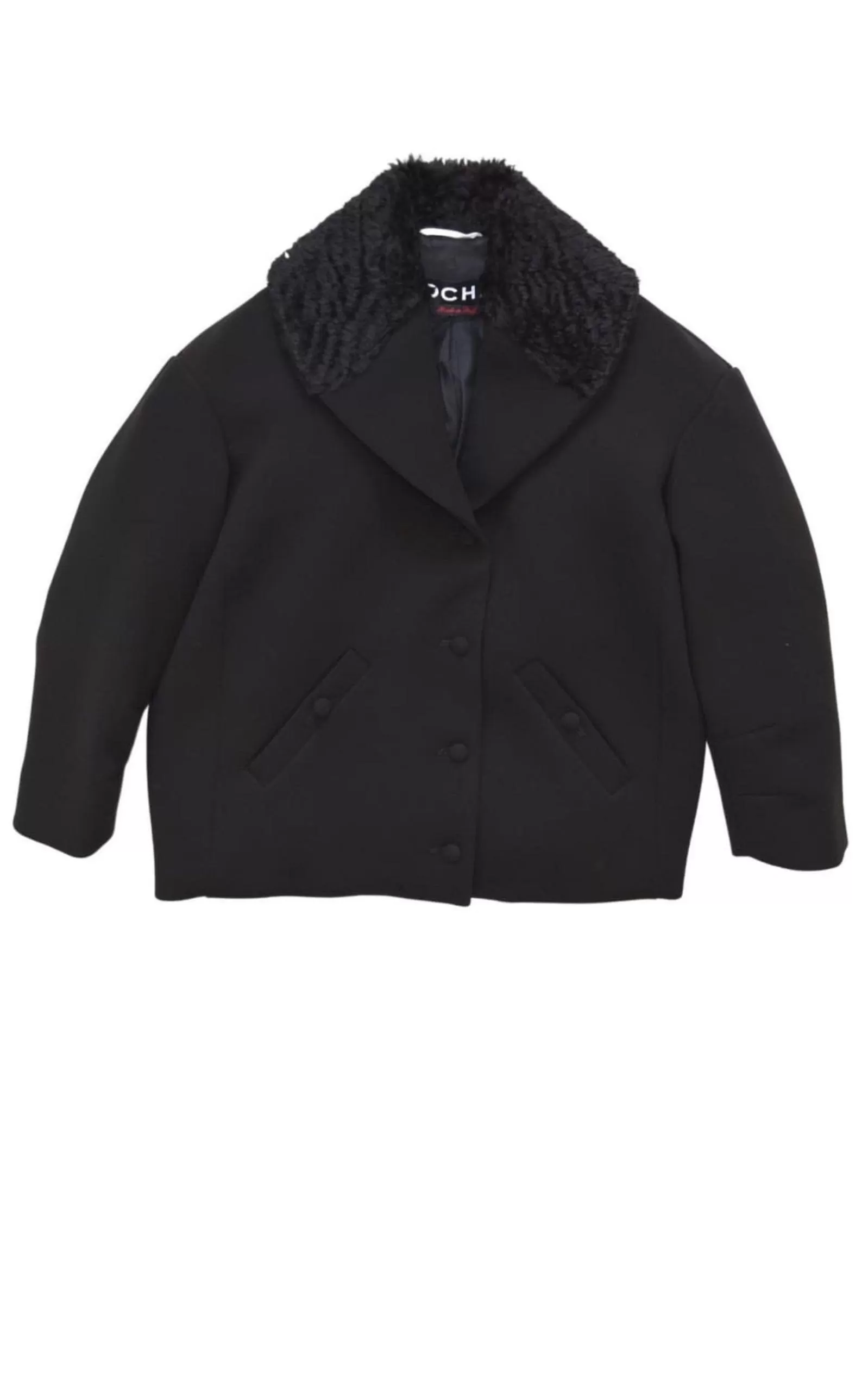 Black Fur Astrakan Collar Jacket