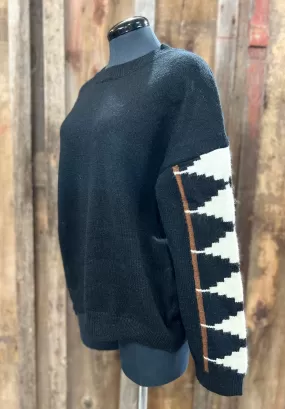 Black Knit with Detailed Sleeves