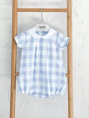 Boys Rapife Blue Gingham Romper