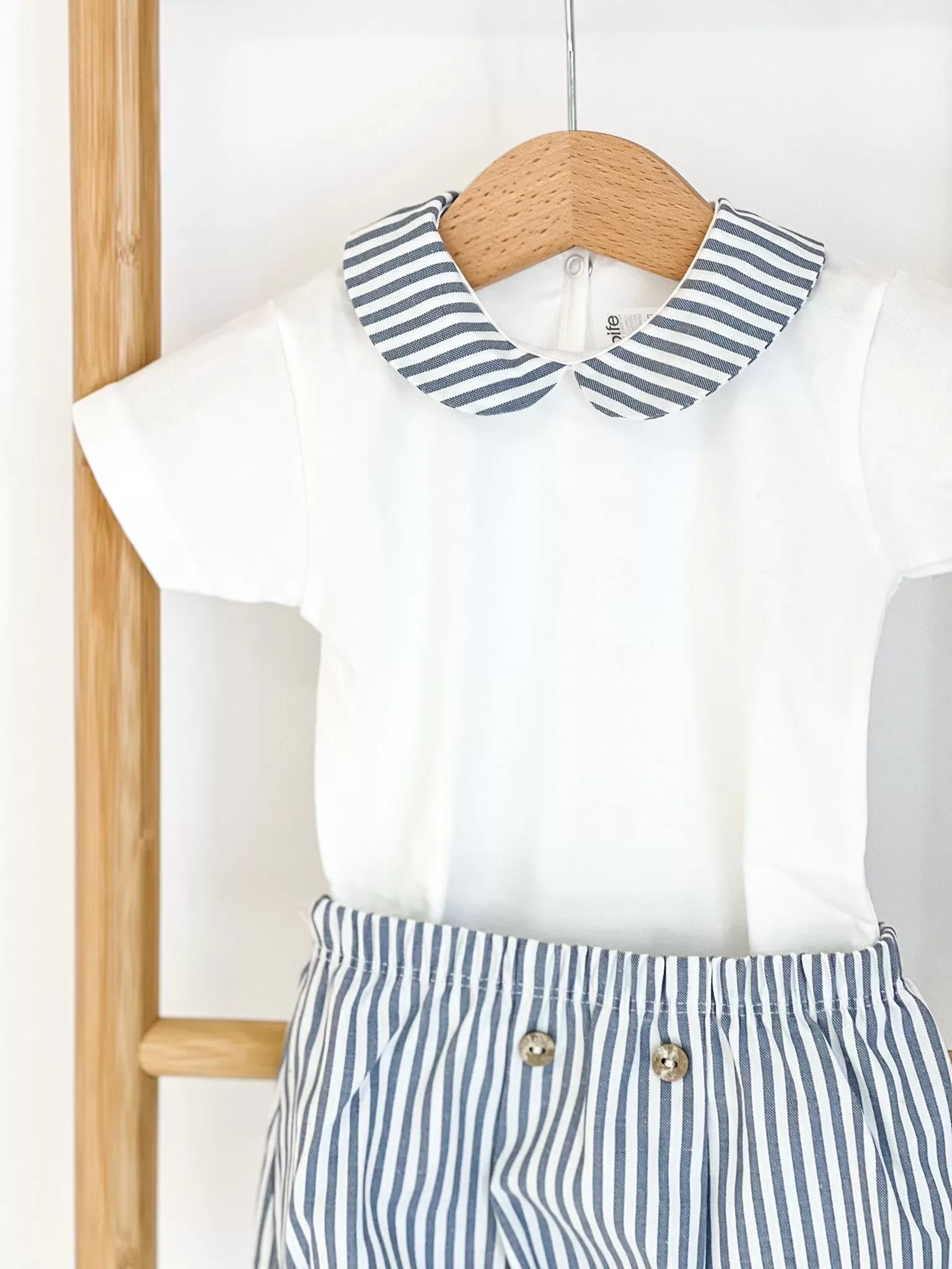 Boys Rapife Dark Blue Stripe Bloomer and Vest Set