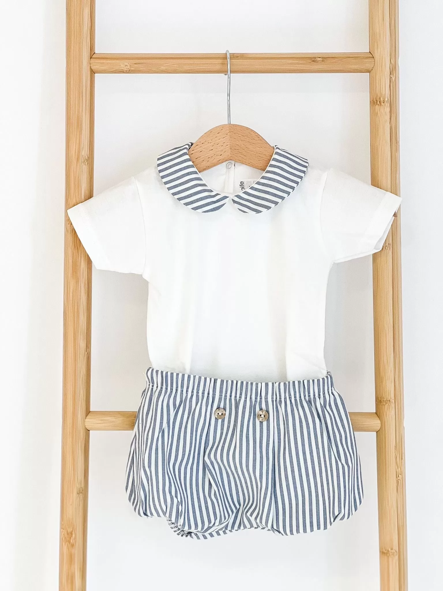 Boys Rapife Dark Blue Stripe Bloomer and Vest Set