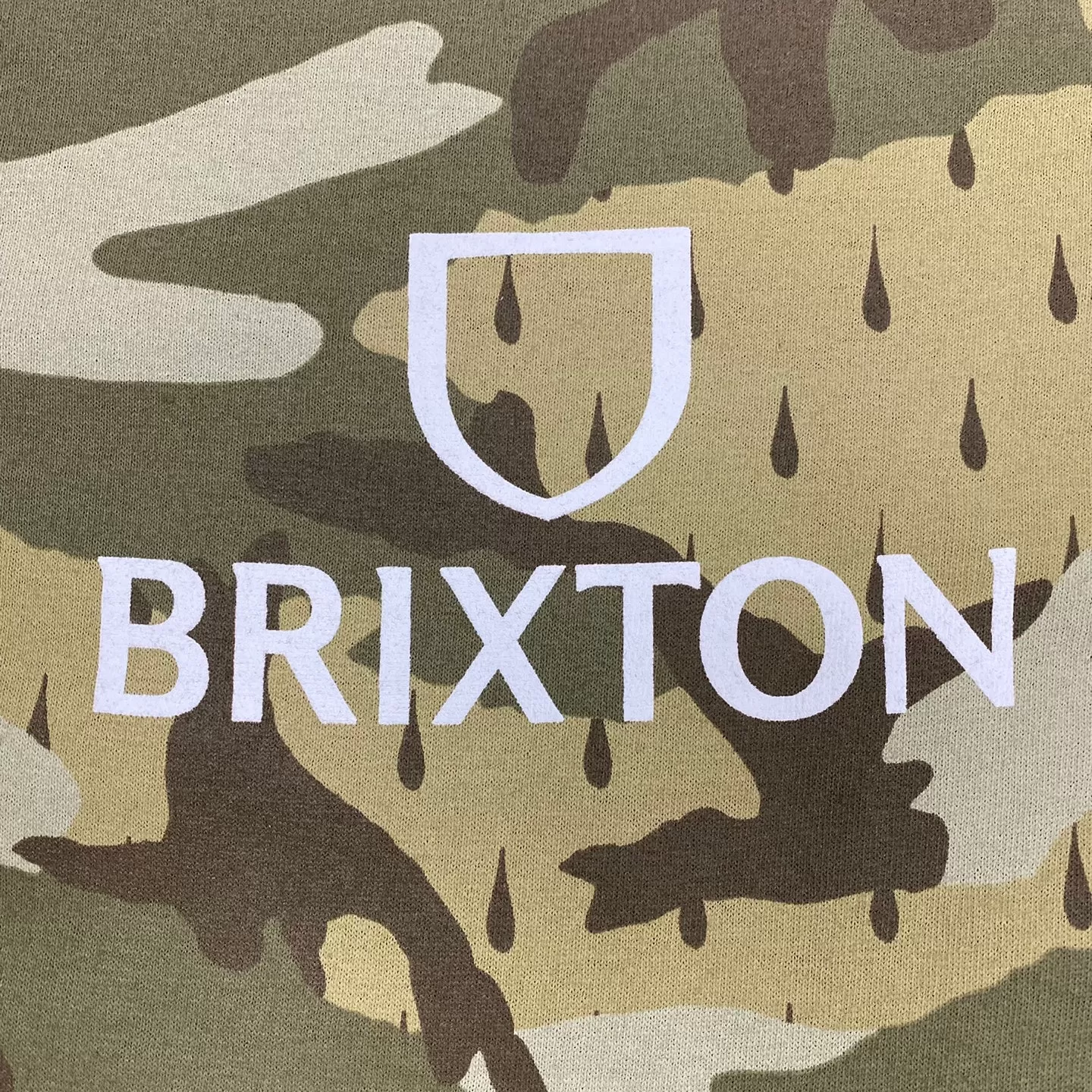 BRIXTON Alpha Square Camo Tear Drop T-Shirt