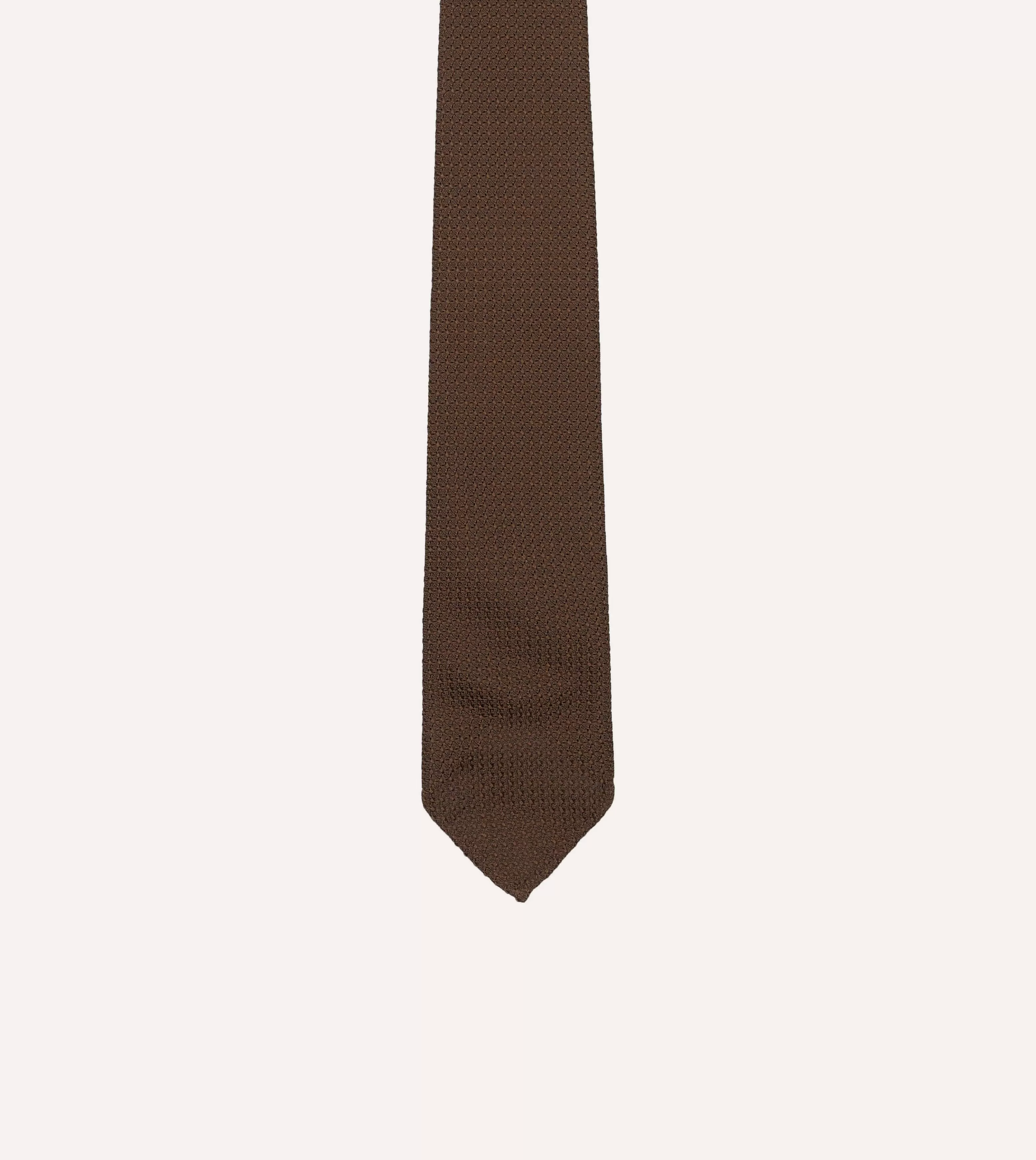 Brown Hand Rolled Large Knot Grenadine Tie