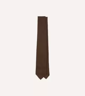 Brown Hand Rolled Large Knot Grenadine Tie