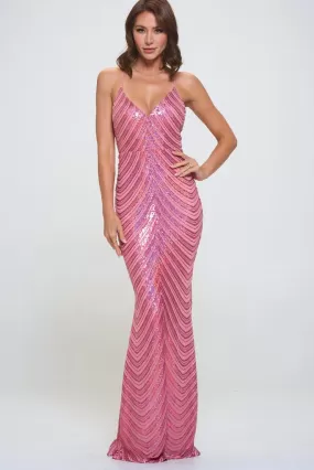 Candy Sequin Pink Miaxi Gown