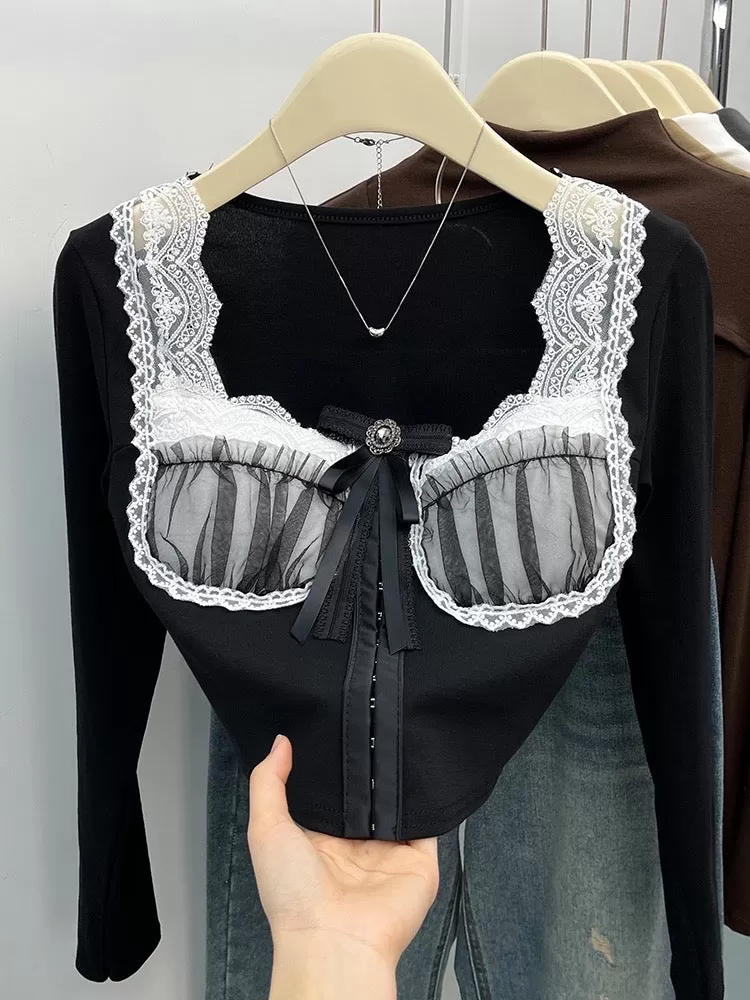 Carlissa Dark Ethereal Aesthetic Bustier Crop Top