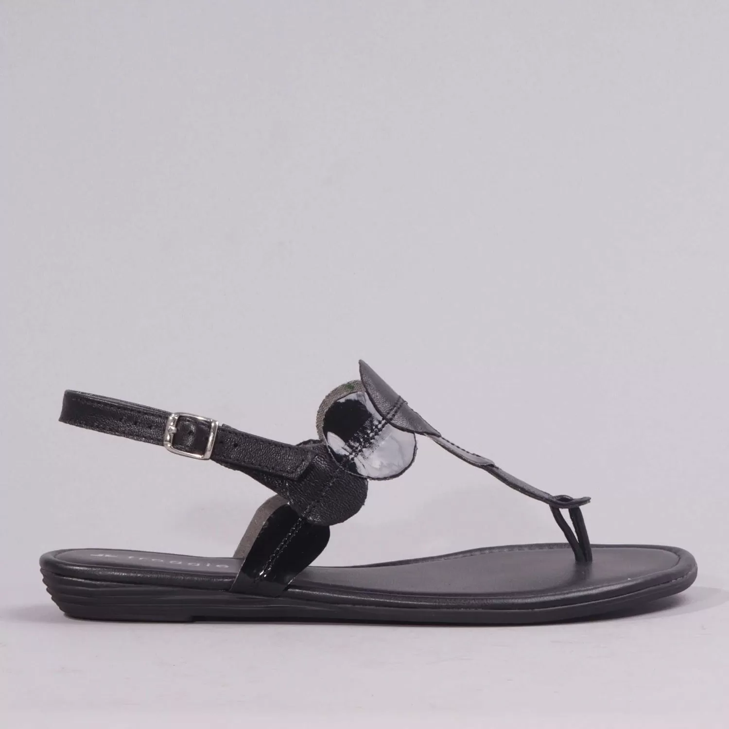 Circle-strap Sandal in Black - 12444