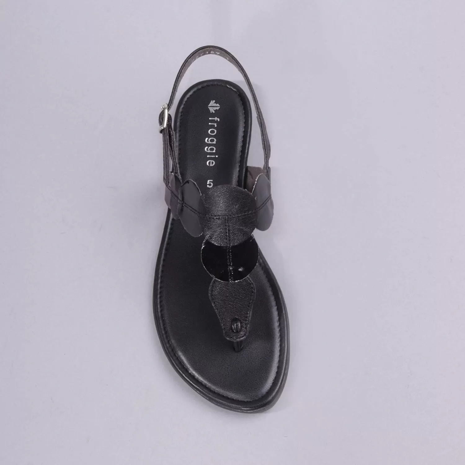 Circle-strap Sandal in Black - 12444