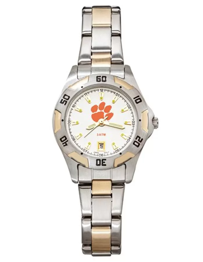 Clemson University All-Pro Womens Watch - Gold and Silver Tone - Bracelet