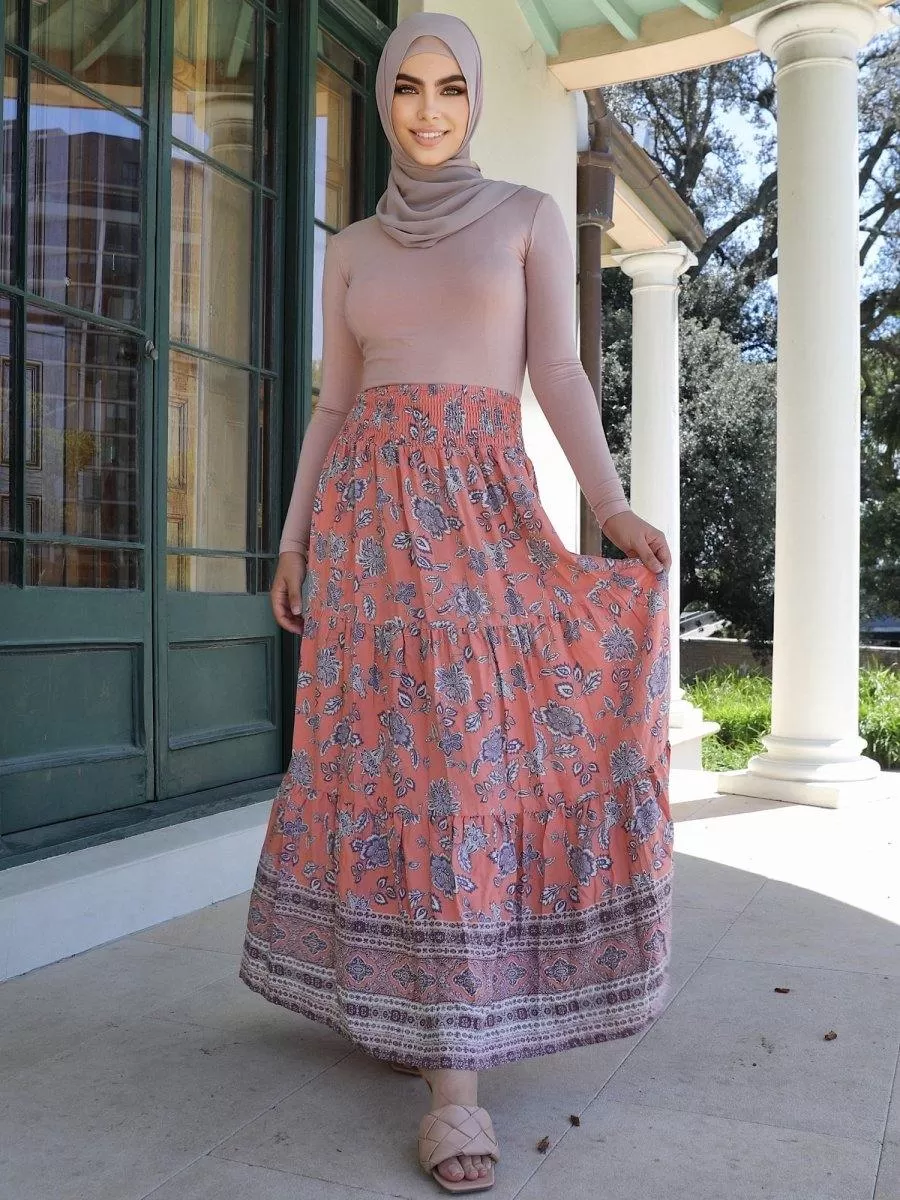 Coral Boho Skirt