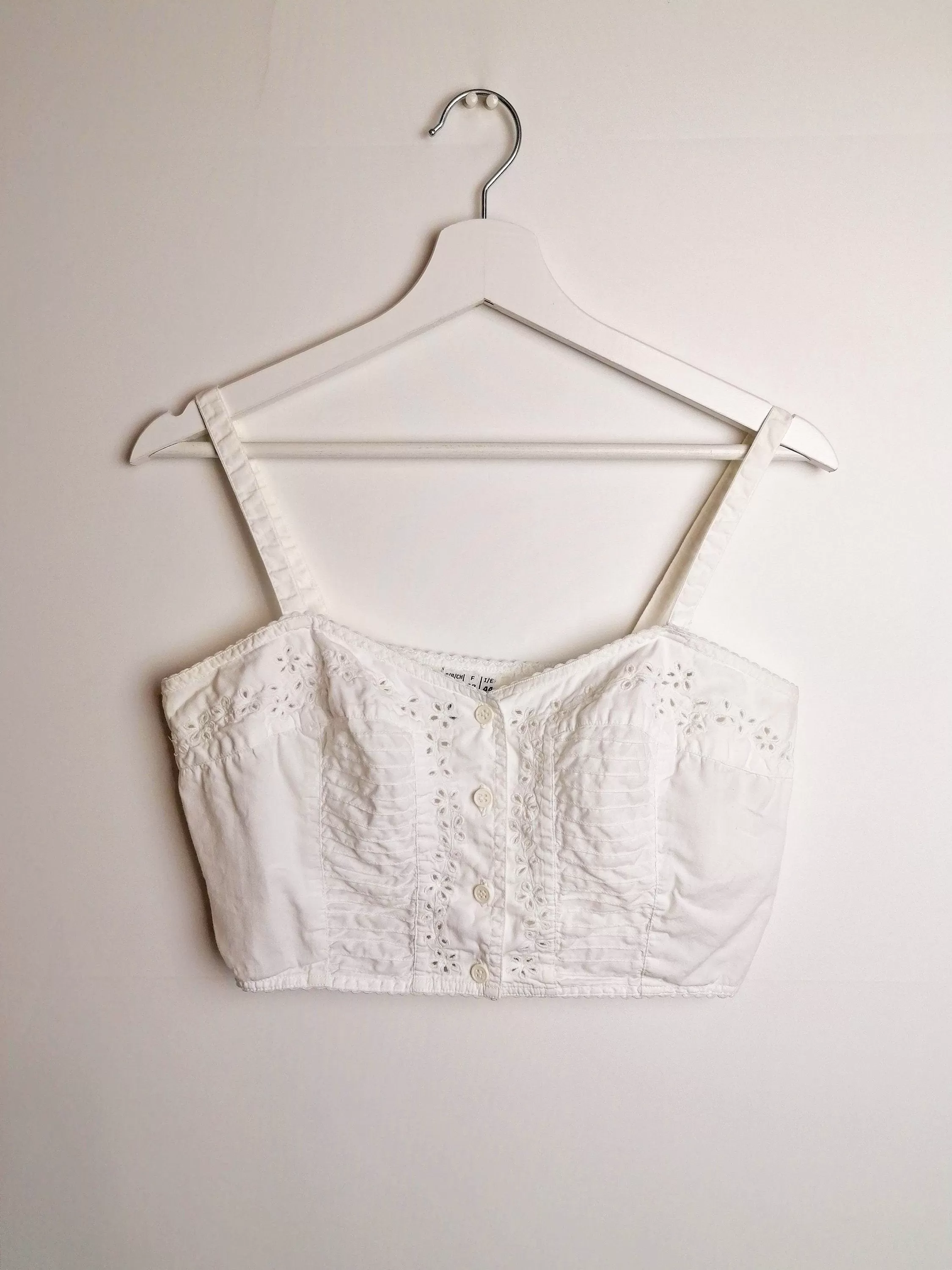 Crop Top Cotton Lace Eyelet  ~ size S