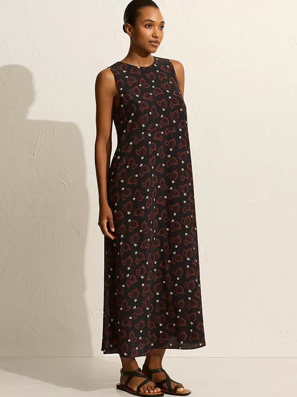 Curved Waist Midi Dress in Casablanca