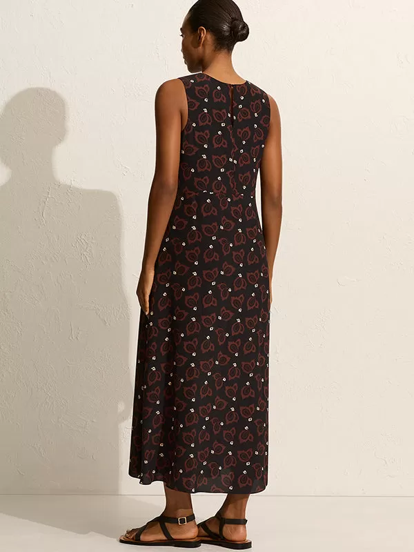 Curved Waist Midi Dress in Casablanca