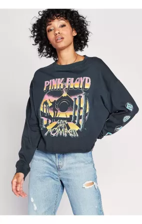 Daydreamer LA Pink Floyd Pompeii Long Sleeve Crop Top