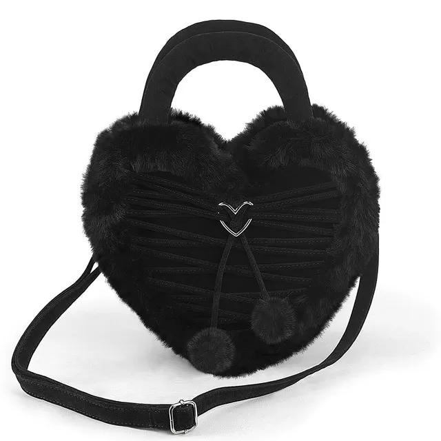 Demonia HB-631 Fux Fur Heart Shaped Purse