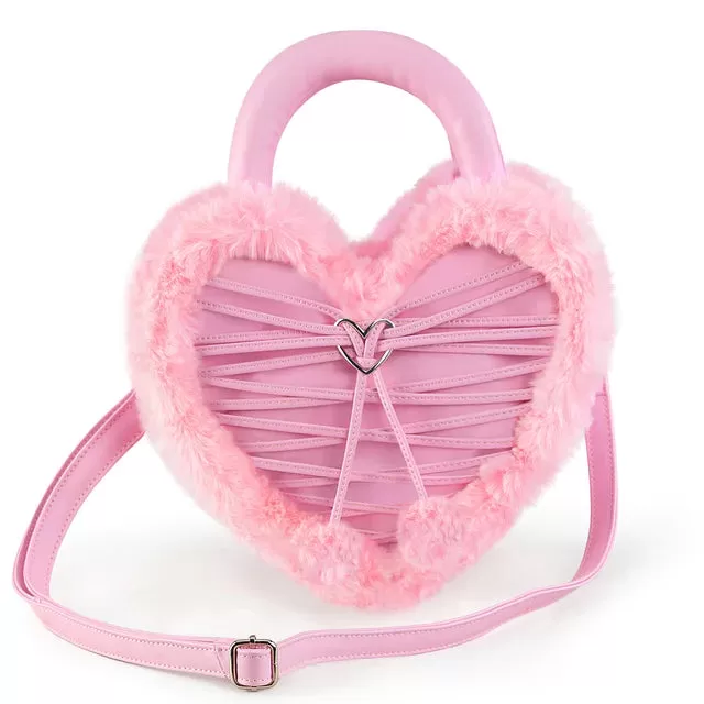 Demonia HB-631 Fux Fur Heart Shaped Purse