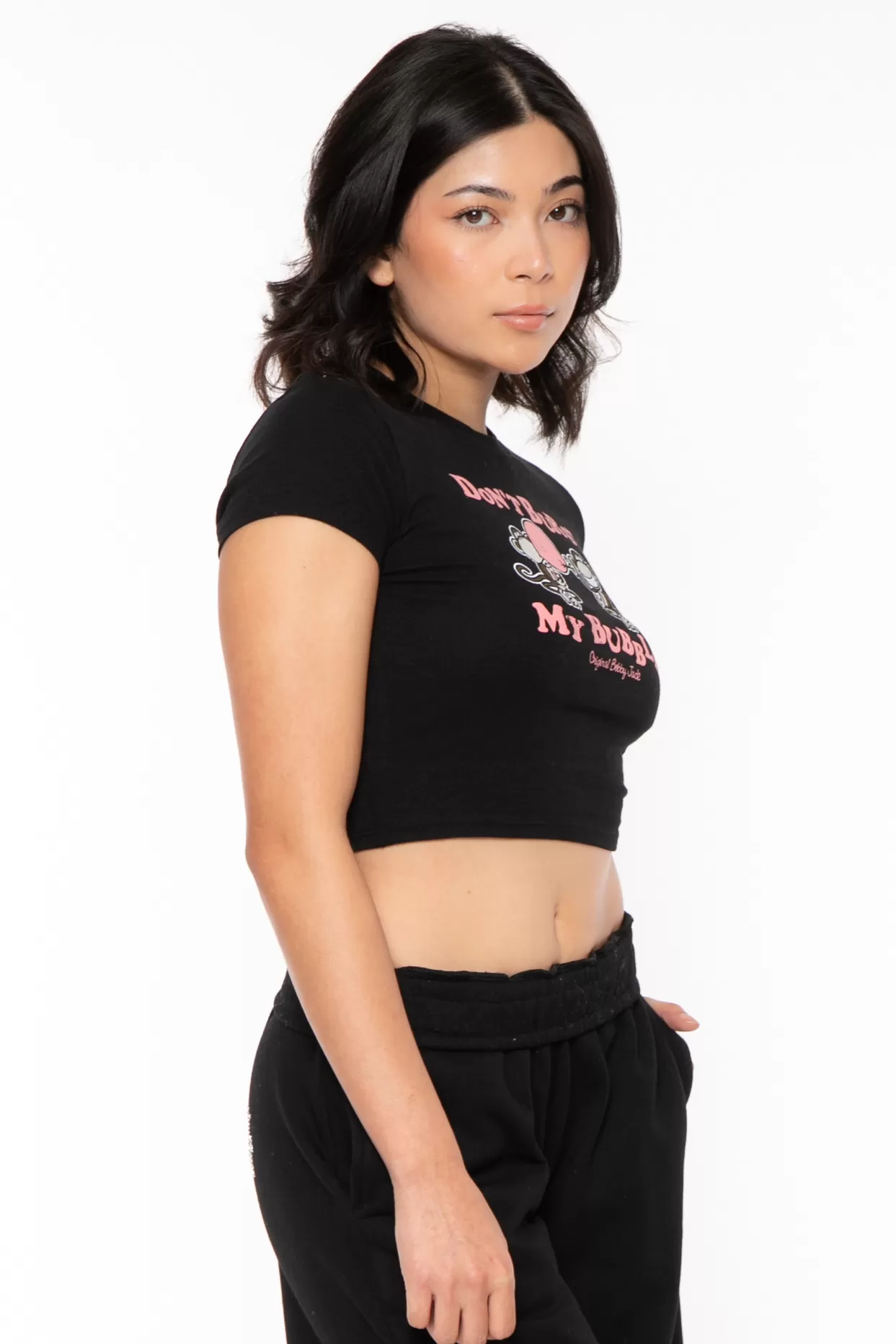 Don't Burst My Bubble - Bobby Jack Crop Top - Black