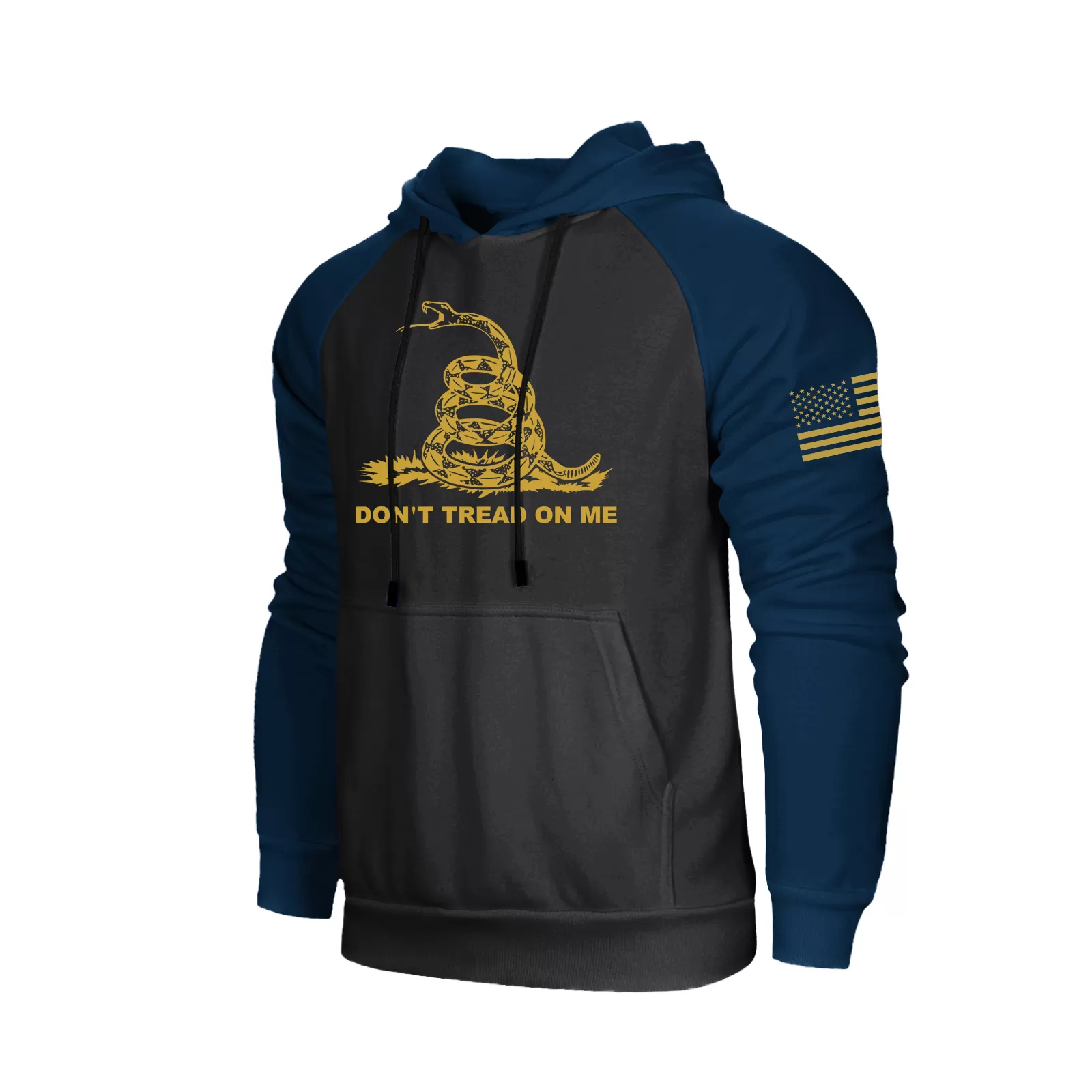 DON’T TREAD ON ME RAGLAN GRAPHIC POCKET HOODIE