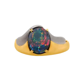 Dragon Eye Black Opal Ring