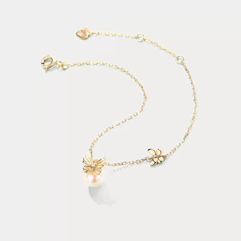 Dream Catching Butterfly Pearl Bracelet