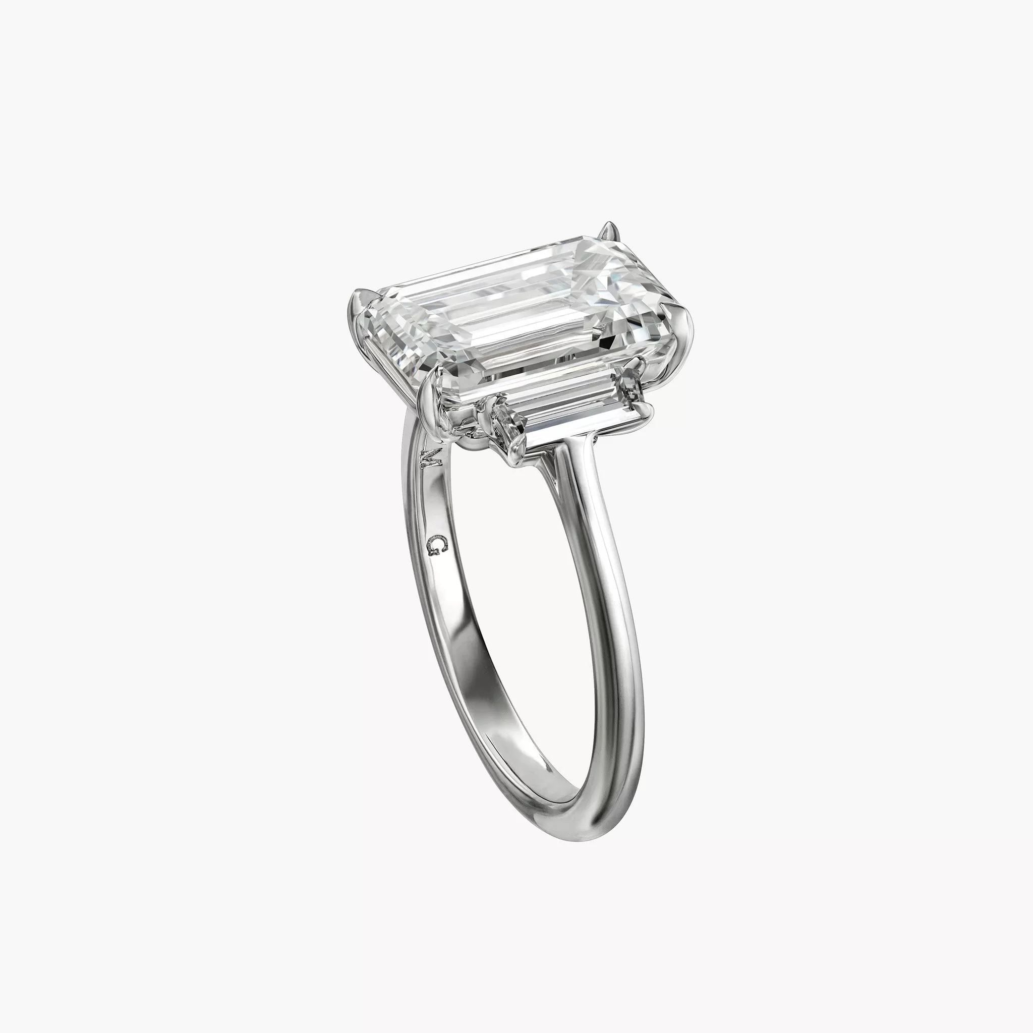 Emerald Cut Engagement Ring with Traps