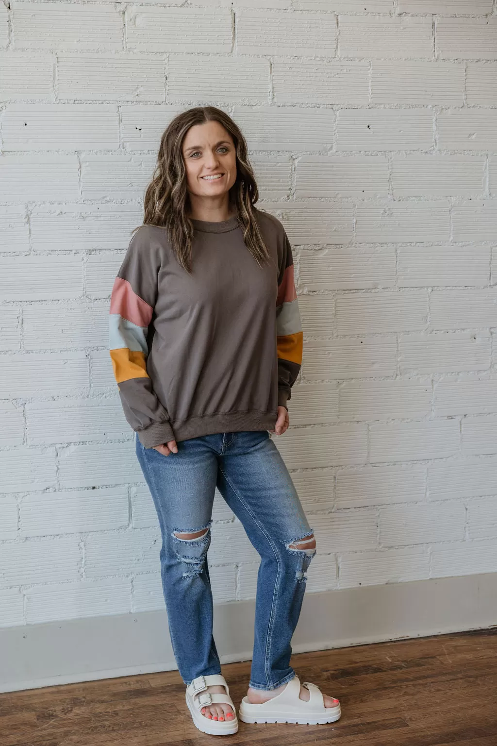 FARRAH COLORBLOCK SLEEVE TOP