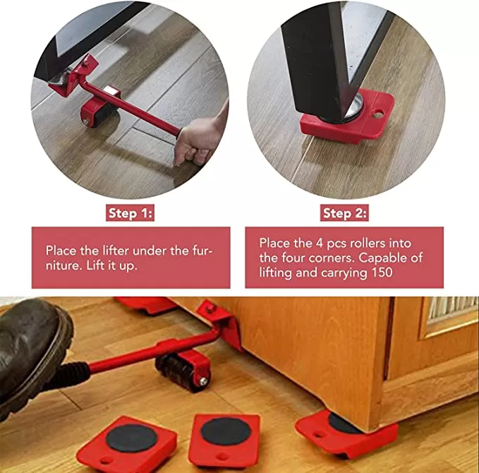 Furniture Lifter and Move Roller Tool Set