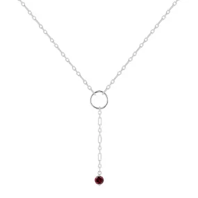 Garnet Drop Necklace