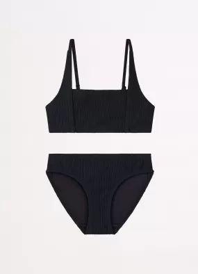 Girls Essential Square Neck Bikini S  - Black