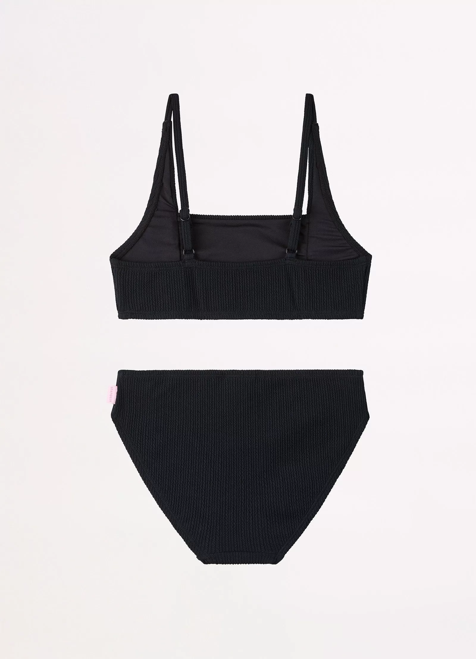 Girls Essential Square Neck Bikini S  - Black