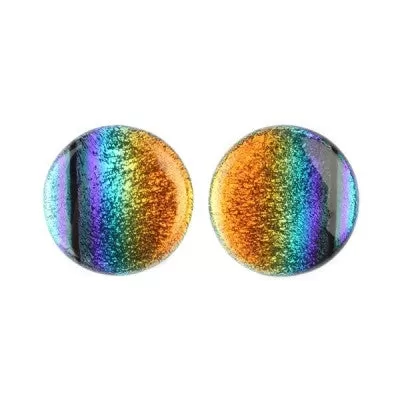 Glass Plugs - Rainbow Dichro