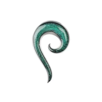 Glass Tail Spiral - Green Dichro