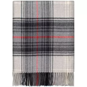 Grey Graphite  tartan lambswool Blanket