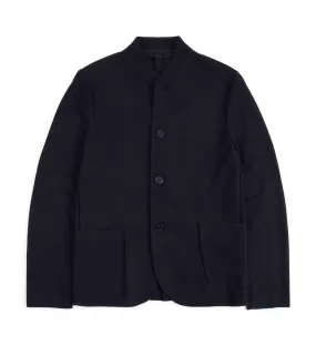 Harris Wharf Loro Piana Honeycomb Cotton Nehru Jacket: Navy