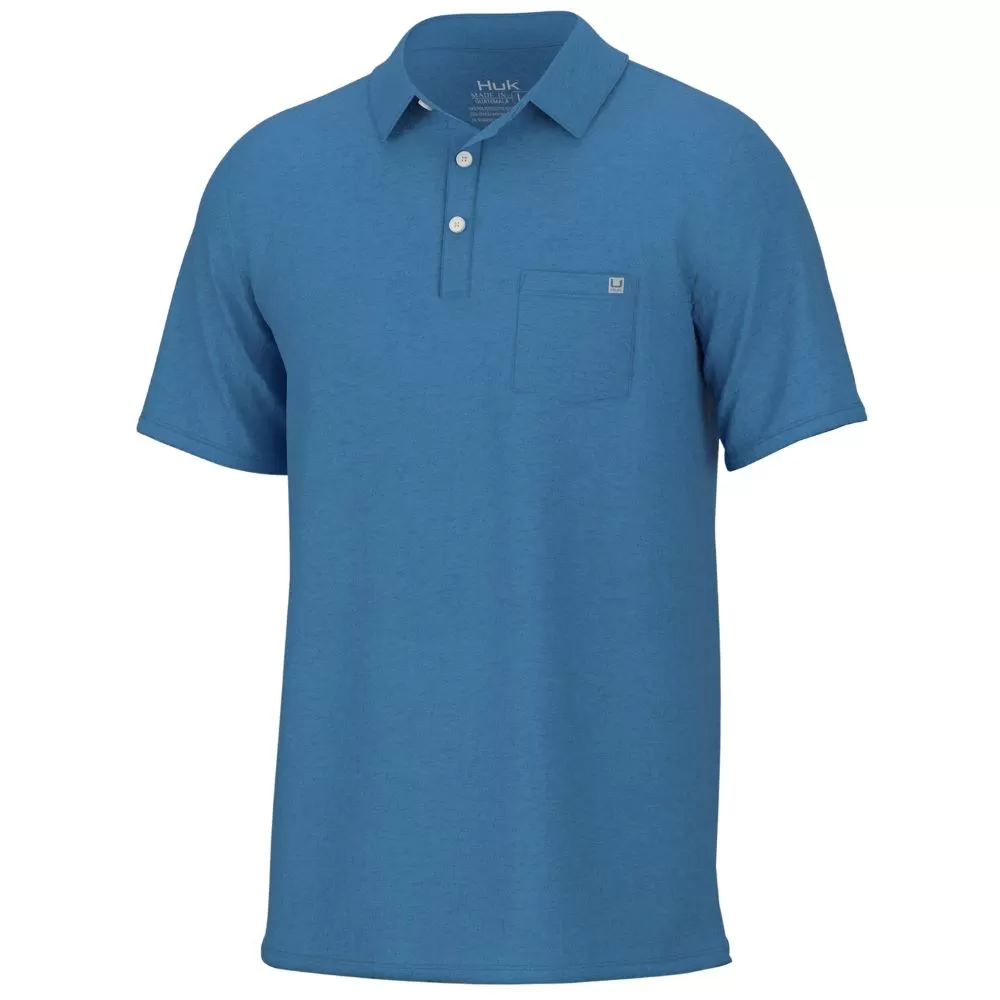 'Huk' Men's Waypoint Polo - Azure Blue