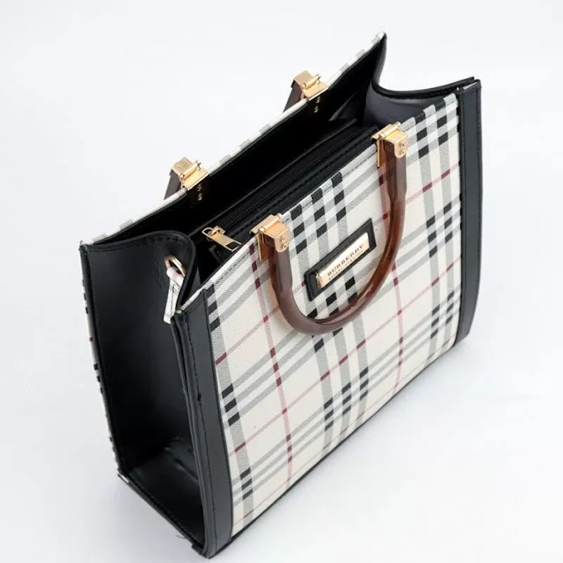 Iconic Checkered Tote Bag with Detachable Strap