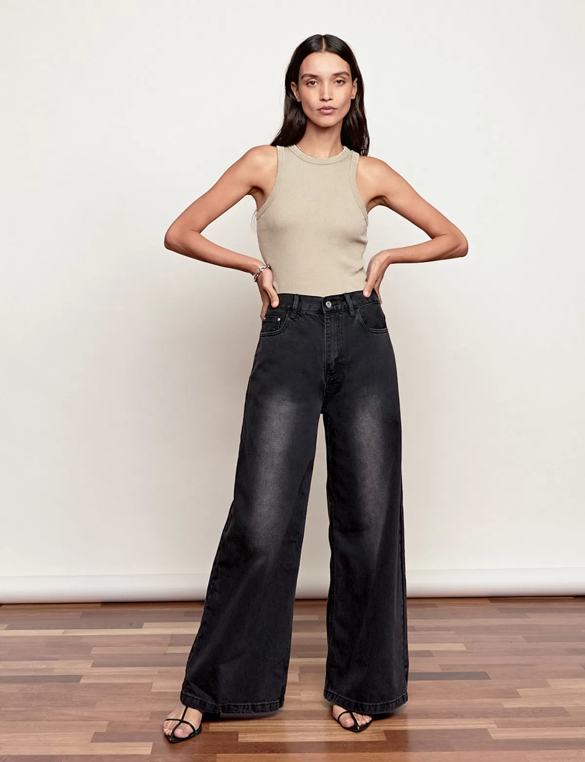 Jane Faded Wide Leg Jeans