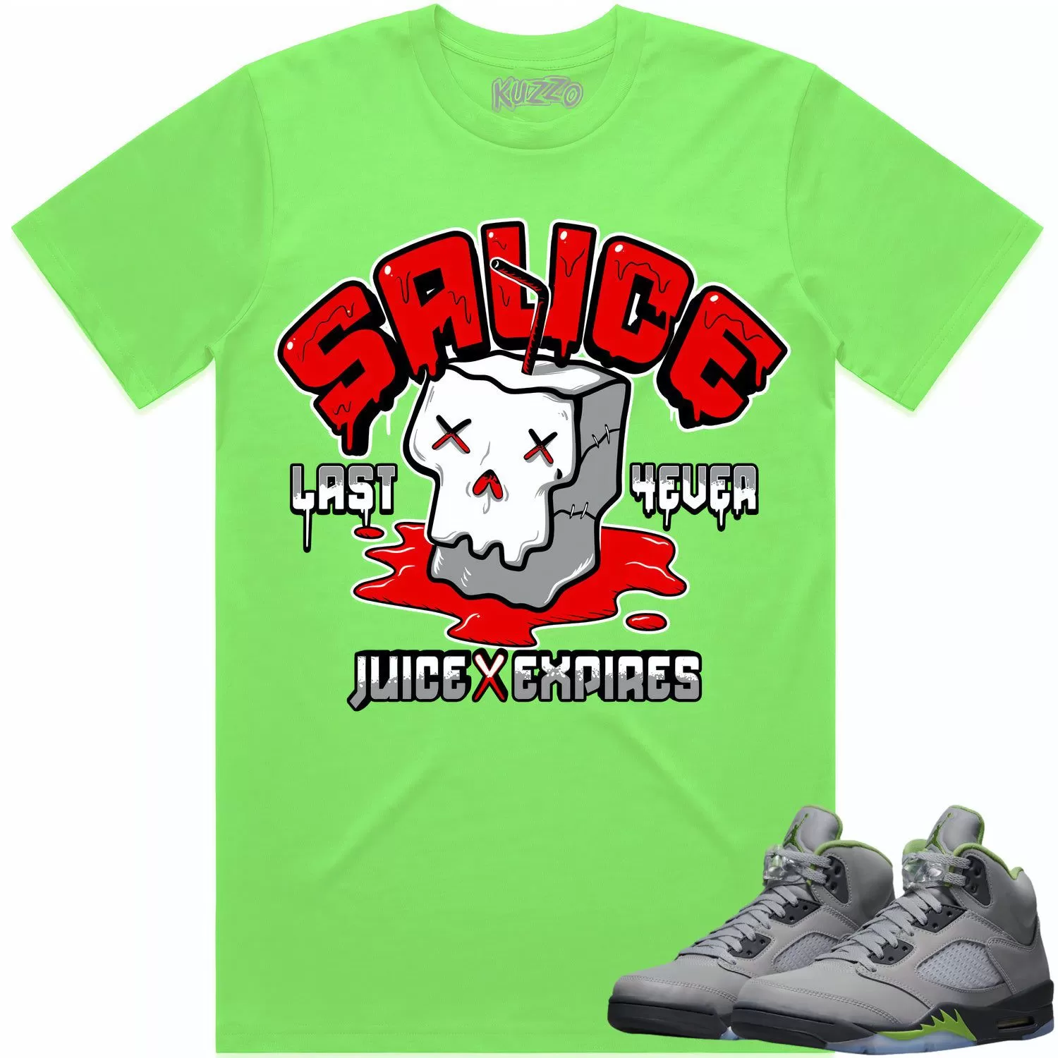 Jordan 5 Green Bean 5s Shirt to Match - RED SAUCE