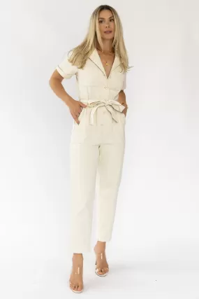 Kendall Cream Washed Jumpsuit