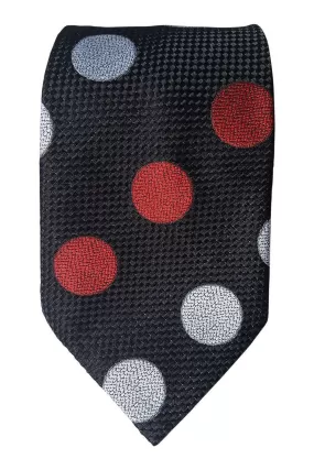 KEYNOTE Black Multi Coloured Giant Polka Dot Tie (55.5)